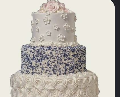 Three-tiered fondant celebration cake